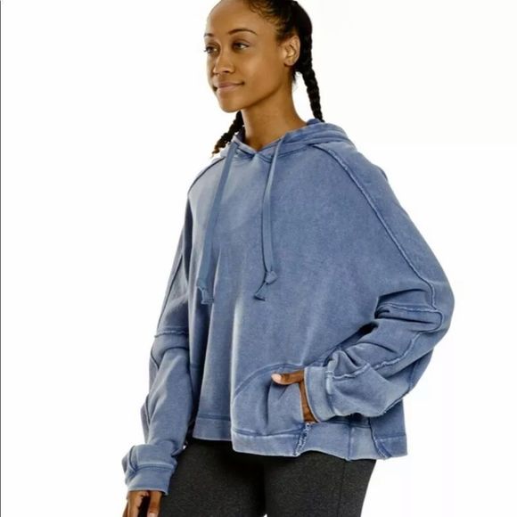 Free People Sweatshirt Pullover Criss Cross Hoodie - Picture 4 of 6